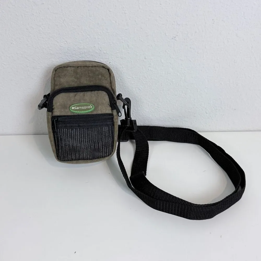 Vintage Samsonite Olive and Black Mini Camera Crossbody Bag